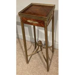 Gilt Bronze French Urn Stand in Tulip and Kingwood