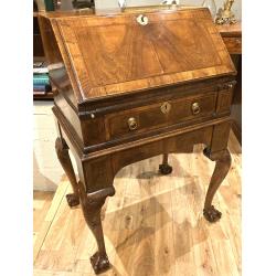 walnut bureau on stand