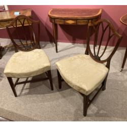 pair georgian mahogany shield back chairs
