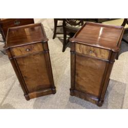 pair antique mahogany bedside cupboards