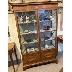 satinwood display cabinet
