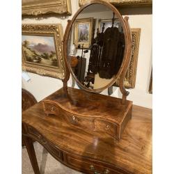 mahogany & tulipwood serpentine dressing mirror